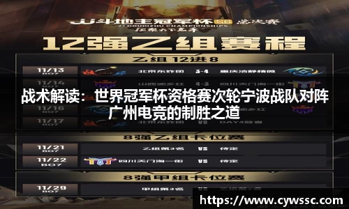 战术解读：世界冠军杯资格赛次轮宁波战队对阵广州电竞的制胜之道